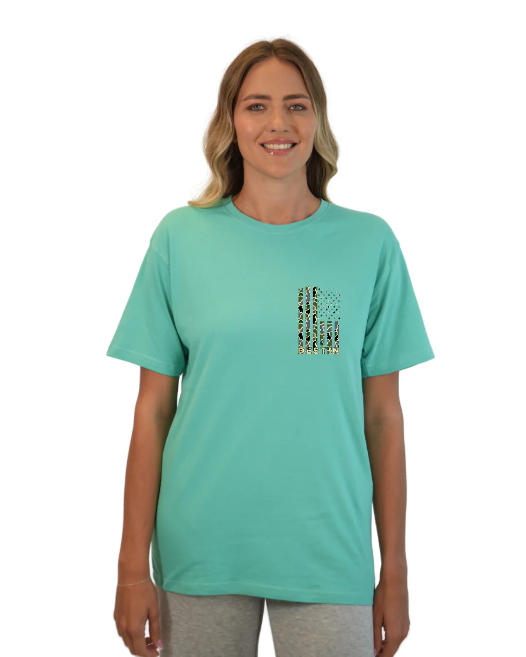 Destin American Flag T-Shirt – Camouflage Edition - Image 3