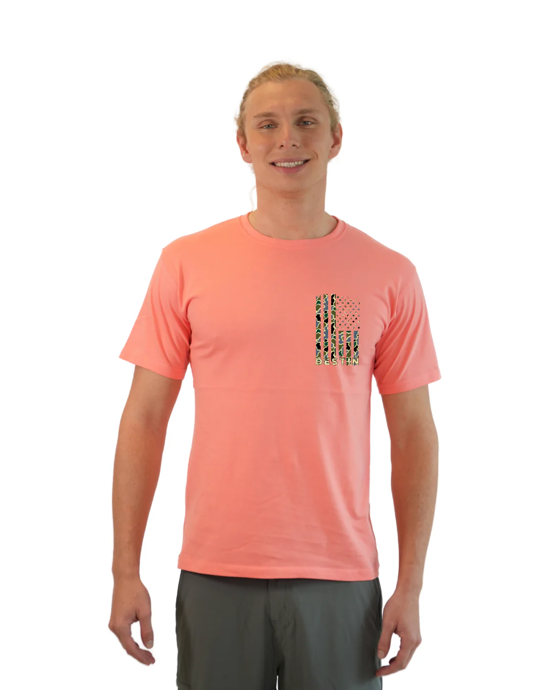 Destin American Flag Men T-Shirt – Camouflage Edition - Image 12