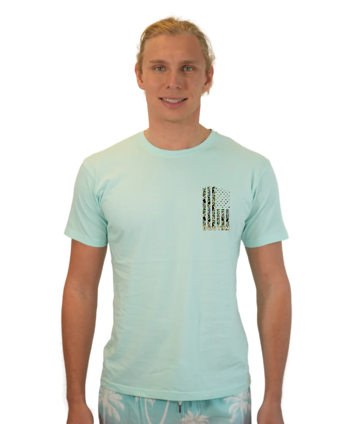 Destin American Flag Men T-Shirt – Camouflage Edition - Image 8