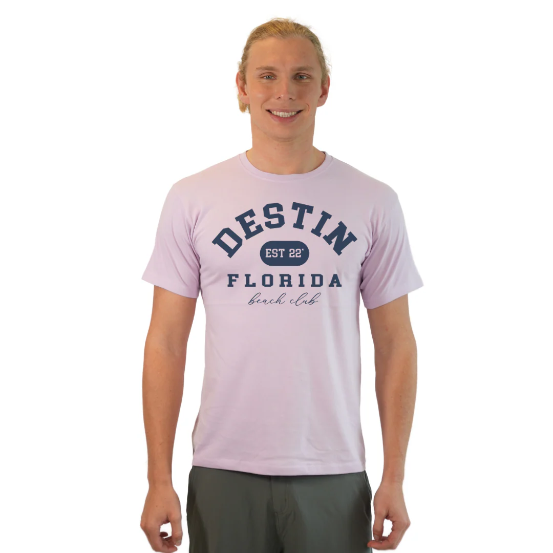 Destin Florida Combed Cotton Men T-Shirt with a Front Est. 22 Beach Club Design Style CC1000 - Image 10